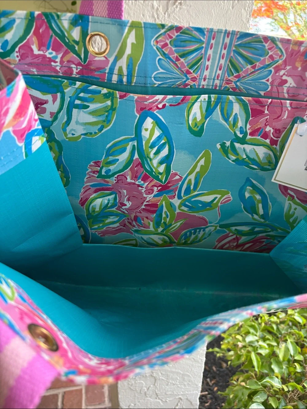 Lilly Pulitzer Pink and Blue Floral Tote